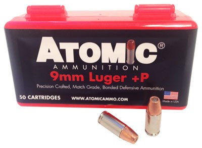 10BX/CS ATOMIC 9MM LUGER +P 124GR JHP (50 Round Box)